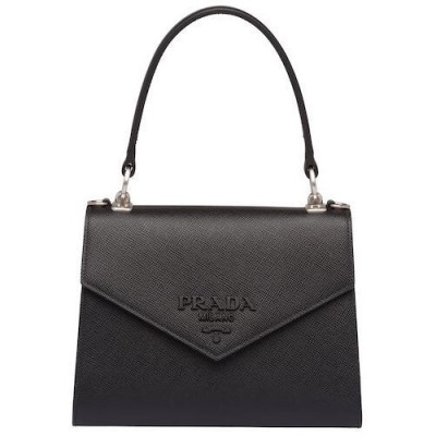 Prada 2019 Monochrome Chain Tote Shoulder Bag,24cm - 프라다 2019 모노크롬 여성용 체인 토트 숄더백 ,1BA186-4,24cm ,블랙