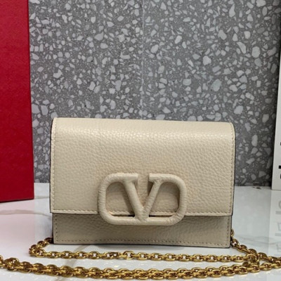 Valentino 2019 Leather Vsling Shoudler Cross Bag,16CM - 발렌티노 2019 레더 브이슬링 숄더 크로스백,VTB0788,16CM,아이보리