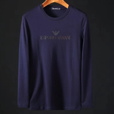 Armani 2019 Mens Cotton T-shirt - 알마니 2019 남성 코튼 긴팔티셔츠 ARMTS0023.Size(M - 3XL)2컬러(블랙/네이비)