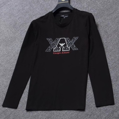 Armani 2019 Mens Cotton T-shirt - 알마니 2019 남성 코튼 긴팔티셔츠 ARMTS0025.Size(M - 3XL)2컬러(블랙/블루/화이트)