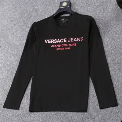 Versace 2019 Mens Cotton T-shirt - 베르사체 남성 코튼 긴팔티셔츠 VERTS0012.Size(M- 3XL),블랙/네이비/화이트