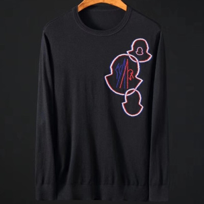 Moncler 2019 Mens Embroidery Logo Wool Turtle - neck Sweater - 몽클레어 남성 자수 로고 울 터틀넥 스웨터 MONST0036.Size(m - 3xl).2컬러(블랙/그레이)