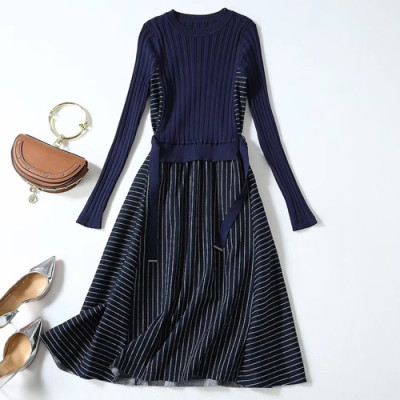 Chanel 2019 Ladies Knit One-piece - 샤넬 2109 신상 여성 니트 원피스 CHA0002.Size(s - xl).블루