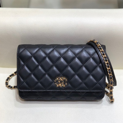 Chanel 2019 WOC Chain Cross Bag,19CM - 샤넬 2019 WOC 체인 크로스백,CHAB1166,19CM,블랙