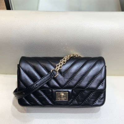 Chanel 2019 Women Leather Belt Bag ,17CM - 샤넬 2019 여성용 레더 벨트백,CHAB1204,17CM,블랙