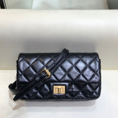 Chanel 2019 Women Leather Belt Bag ,17CM - 샤넬 2019 여성용 레더 벨트백,CHAB1205,17CM,블랙