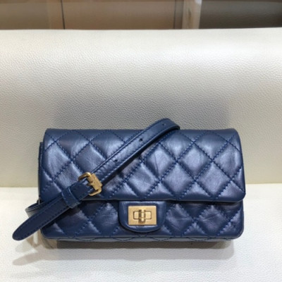 Chanel 2019 Women Leather Belt Bag ,17CM - 샤넬 2019 여성용 레더 벨트백,CHAB1209,17CM,네이비