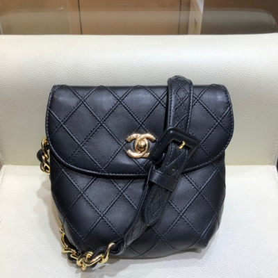 Chanel 2019 Women Leather Belt Bag ,17CM - 샤넬 2019 여성용 레더 벨트백,CHAB1214,17CM,블랙