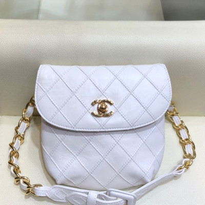 Chanel 2019 Women Leather Belt Bag ,17CM - 샤넬 2019 여성용 레더 벨트백,CHAB1215,17CM,화이트