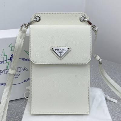 Prada 2019 Leather Shoulder Bag / Phone Bag ,20CM - 프라다 2019 레더 남여공용 숄더백 / 폰백,PRAB0061,20CM,화이트