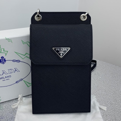 Prada 2019 Leather Shoulder Bag / Phone Bag ,20CM - 프라다 2019 레더 남여공용 숄더백 / 폰백,PRAB0063,20CM,블랙