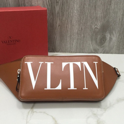 Valentino 2019 Leather Hip Sack Belt Bag,23.5CM - 발렌티노 2019 레더 남여공용 힙색 벨트백,VTB0806,23.5CM,브라운