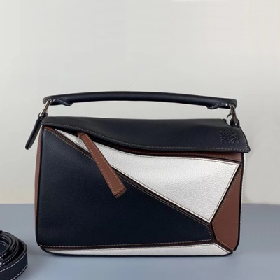 Loewe 2019 Puzzle Small Shoulder Bag, 24CM - 로에베 2019 퍼즐 스몰 숄더백 ,LOEB0339, 24CM,화이트+다크네이비