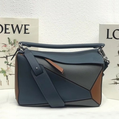 Loewe 2019 Puzzle Medium Shoulder Bag, 29CM - 로에베 2019 퍼즐 미듐 숄더백 ,LOEB0341, 29CM,블루