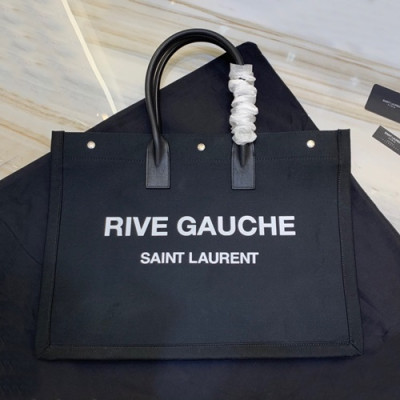 Saint Laurent Women Rive Gauche Tote Shopper Bag,48CM - 입생로랑 여성용 리브 고시 토트 쇼퍼백 299290  ,SLB0497,48CM,블랙