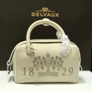 Delvaux 2019 Cool Box Leather Tote Shoulder Bag,22CM - 델보 2019 쿨 박스 레더 토트 숄더백,DVB0329,22CM,아이보리