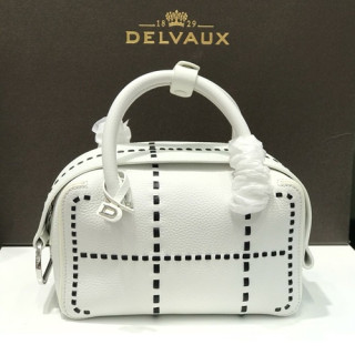 Delvaux 2019 Cool Box Leather Tote Shoulder Bag,22CM - 델보 2019 쿨 박스 레더 토트 숄더백,DVB0330,22CM,화이트