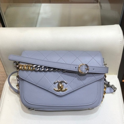 Chanel 2019 Leather Women Chain Shoulder Cross Bag,19CM - 샤넬 2019 레더 여성용 체인 숄더 크로스백,CHAB1222,19CM,그레이