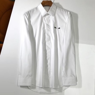 Fendi 2019 Mens Logo Slim Fit Cotton Tshirt - 펜디 남성 로고 슬림핏 코튼 셔츠 FENST0035.Size(38-42).컬러(화이트)