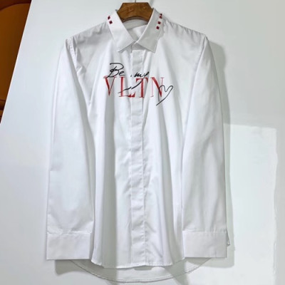 Valentino 2019 Mm/Wm Logo Slim Fit Cotton Short Sleeved Shirt - 발렌티노 남자 로고 슬림핏 고튼 셔츠 VALST0008.Size(38 -42).화이트