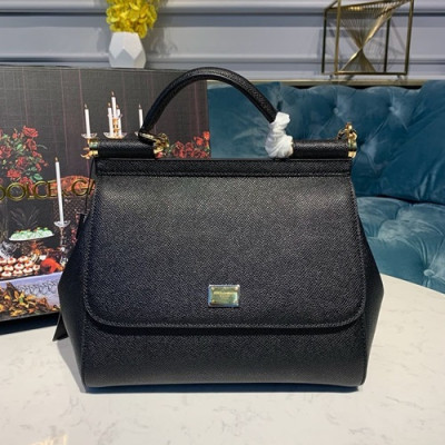 Dolce&Gabbana 2019 Leather Tote Shoulder Bag ,25CM - 돌체 앤 가바나 2019 레더 여성용 토트 숄더백 DGB0099,25cm,블랙