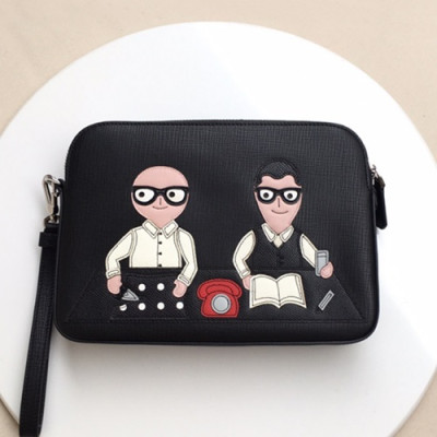 Dolce&Gabbana 2019 Leather Clutch Bag ,26CM - 돌체 앤 가바나 2019 레더 남성용 클러치백 DGB0105 ,26cm,블랙