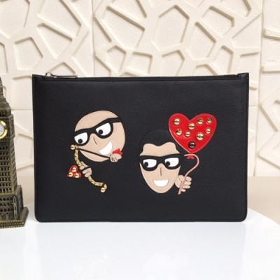 Dolce&Gabbana 2019 Leather Clutch Bag ,30CM - 돌체 앤 가바나 2019 레더 남성용 클러치백 DGB0122,30cm,블랙