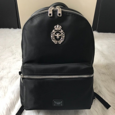 Dolce&Gabbana 2019 Nylon & Leather Back Pack ,42CM - 돌체 앤 가바나 2019 나일론 & 레더 남성용 백팩, DGB0131 ,42cm,블랙