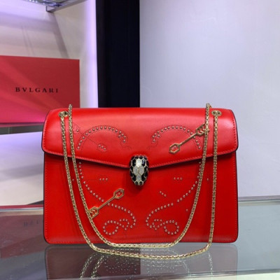 Bvlgari 2019 Serpenti Forever Chain Shoulder Bag,28CM - 불가리 2019 세르펜티 포에버 체인 숄더백,BVLB0146,28cm,레드