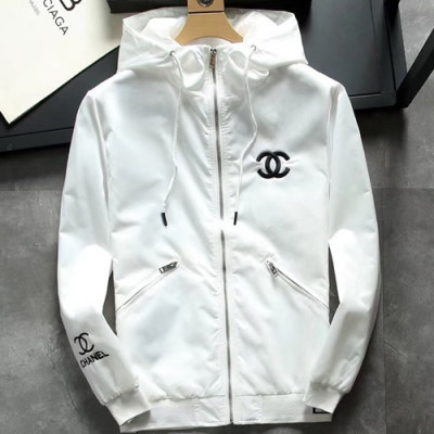 Chanel 2019 Mens Logo Windproof Jacket - 샤넬 2019 남성 로고 방풍 자켓 CHAJK0032.Size(M - 3XL).블랙/화이트