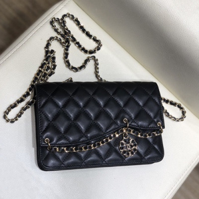 Chanel 2019 WOC Chain Cross Bag,19CM - 샤넬 2019 WOC 체인 크로스백,CHAB1235,19CM,블랙