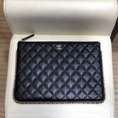 Chanel 2019 Leather Clutch Bag,28CM - 샤넬 2019 레더 클러치백,CHAB1237,28CM,블랙