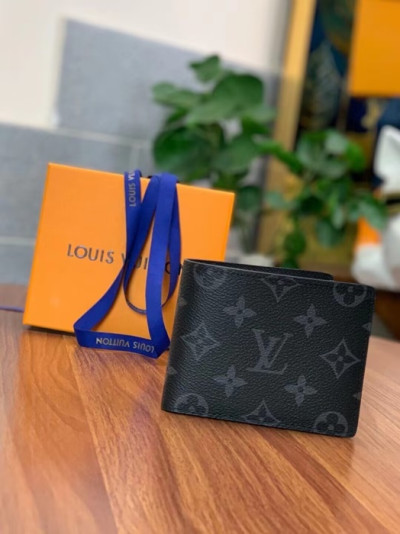 Louis Vuitton 2022 Mens Leather Wallet - 루이비통 남성용 레더 지갑 LOUW0005,블랙