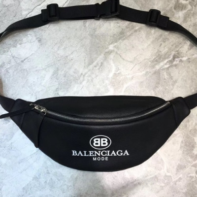 Balenciaga 2019 Leather Hip Sack Belt Bag,39CM - 발렌시아가 2019 남여공용 레더 힙색 벨트백,BGB0455,39CM,블랙