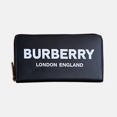 Burberry 2019 Leather Zip Round Wallet - 버버리 남여공용 레더 지퍼 라운드 장지갑 BURW0080.Size(19CM).블랙