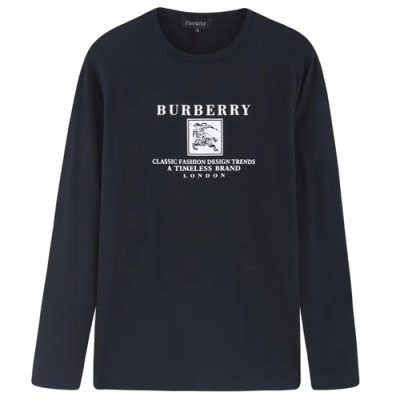 Burberry 2019 Mens Silket T-shirt - 버버리 남성 실켓 긴팔티셔츠 BURTS0253,Size(L- 4XL),블랙/네이비/화이트