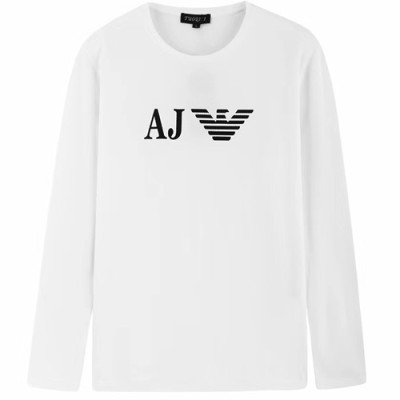 Armani 2019 Mens Cotton T-shirt - 알마니 2019 남성 코튼 긴팔티셔츠 ARMTS0048.Size(L - 4XL),블랙/네이비/화이트