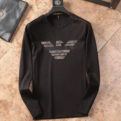 Armani 2019 Mens Cotton T-shirt - 알마니 2019 남성 코튼 긴팔티셔츠 ARMTS0049.Size(M - 3XL),블랙/네이비/화이트