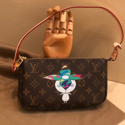 Louis Vuitton 2019 Monogram Canvas Clutch Bag / Tote Shoulder Bag ,21cm - 루이비통 2019 캔버스 클러치백 / 토트 숄더백,M51985, LOUB1659, 21cm,브라운