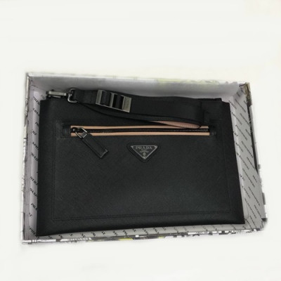 Prada 2019 Saffiano Mens Clutch Bag ,28CM - 프라다 2019 사피아노 남성용 클러치백 2NH009-5,28CM,블랙