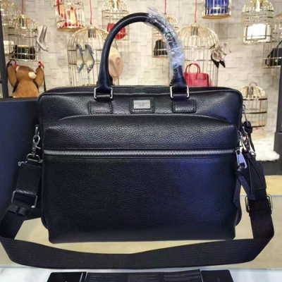 Dolce&Gabbana 2019 Leather Mens Business Bag,37CM - 돌체 앤 가바나 2019 레더 남성용 서류가방 DGB0223,37cm,블랙