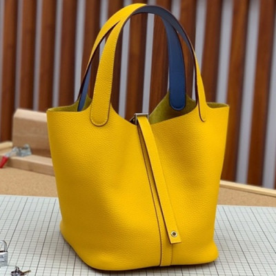 Hermes 2019 Picotin Lock Leather Tote Bag,18cm - 에르메스 2019 피코탄 락 레더 여성용 토트백 HERB0751, 18cm,옐로우