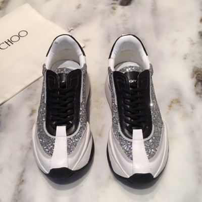 Jimmy Choo 2019  Mm/Wm Glitter Leather Running Shoes - 지미츄 2019 남여공용 글리터 레더 런닝 슈즈 JIMS0010.Size(225mm - 275mm).실버