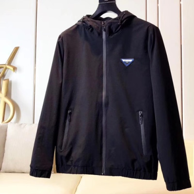 PRADA 2019 Mens Casual Windproof Hood Jacket - 프라다 남성 캐쥬얼 방풍 후드자켓 PRAJK0024.Size(M-3XL),블랙