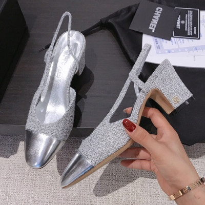 Chanel 2019 Ladies Classic Steel Logo Leather Sling Back - 샤넬 2019 여성용 클랙식 스틸 로고 레더 슬링백 CHAS0006.Size(225 - 245).그레이