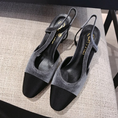 Chanel 2019 Ladies Classic Steel Logo Leather Sling Back - 샤넬 2019 여성용 클랙식 스틸 로고 레더 슬링백 CHAS0008.Size(225 - 245).그레이