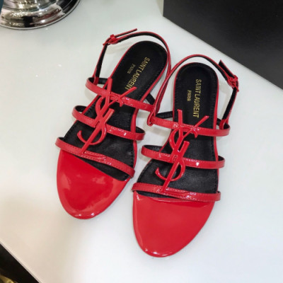 Saint Laurent 2019 Womens Metal Logo Strap Sandal - 입생로랑 2019 여성용 메탈로고 스트랩 샌들 SLS0005.Size(220 - 250).레드