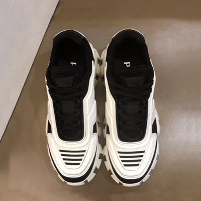 Prada 2019 Mens Leather Running Shoes  - 프라다 2019 남성용 레더 투톤 런닝 슈즈 PRAS0001.Size(240 - 270).화이트