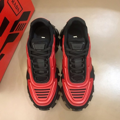 Prada 2019 Mens Leather Running Shoes  - 프라다 2019 남성용 레더 투톤 런닝 슈즈 PRAS0002.Size(240 - 270).레드