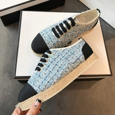 Chanel 2019 Ladies Tweed Sneakers - 샤넬 2019 여성용 트위드 스니커즈 CHAS0049.Size(225 - 250).스카이블루